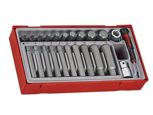 Teng Metric Hex Bit Socket Set 23 Piece 1/2in Drive Short And Long Tray TTHEX23 - Picture 1 of 1
