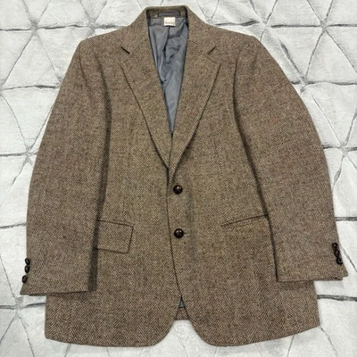 Abrigo deportivo Harris Tweed vintage talla 40 tejido beige paja hecho lana EE. UU. Foto 1 de 4