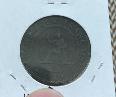 1889 French Indochina 1 One Cent L2 - Image 1 of 2