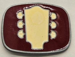 Vintage RJ Gitarrenhals Emaille Gürtelschnalle / Gibson Kopfplatte Gitarre Gürtelschnalle - Bild 1 von 4