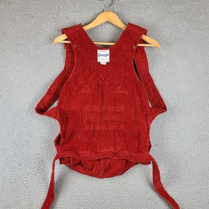 Vintage Snugli Red Corduroy Baby Carrier Handmade Front Pack Adjustable Straps - Picture 1 of 5