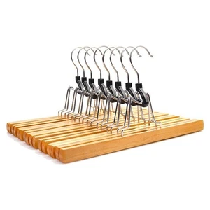 8 Piece Wooden Series Slack Hangers Non-Slip Wood Pants Hangers with 3606258 - Bild 1 von 7