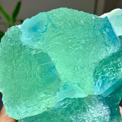 Cubo VERDE Natural 2,85 lb Fluorita Mineral Cristal Espécimen/China Foto 1 de 4