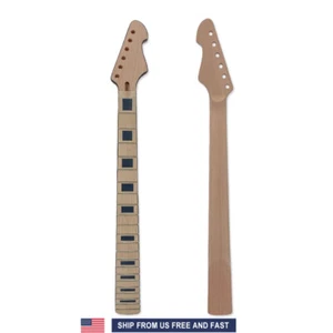 Cuello de guitarra eléctrica 22 trastes 25,5 pulgadas caoba negro incrustación encuadernación negra - Imagen 1 de 7