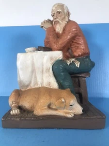 Mann mit seinem Hund Figur signiert vom Künstler Pat Rankin 1989 Universal Statuary Co - Bild 1 von 10