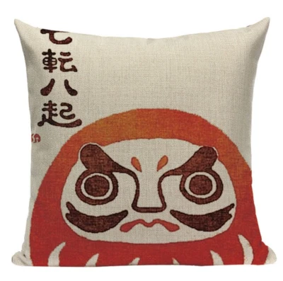 Funda Almohada Cojín Muñeca Daruma Japonesa JP30 Buena Suerte Budismo Asiático Zen Foto 1 de 4