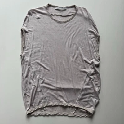 ALLSAINTS Aura Jersey Top Womens 4 Blouse Gray Made Portugal Shirt Sleeveless - Image 1 of 4