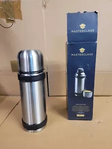 MasterClass Vacuum Flask Thermos, Stainless Steel, for Hot/Cold, 1L, DAMAGED - Picture 1 of 9