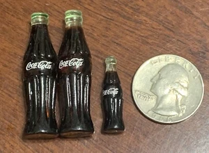 Three Mini Coke bottle Coca Cola toy plastic collectible miniatures - Picture 1 of 1