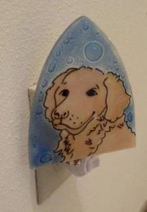 Golden Retriever Night Light Dog Fused Art Glass Ecuador WFTO Fair Trade - Picture 1 of 2