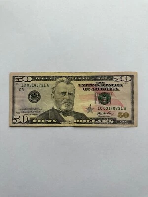 2006 $50 Fifty Dollar Used U.S. Currency Serial # IC03140731A Mar 14th birthday - Image 1 of 4