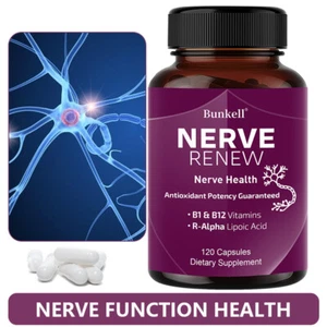 Nerve Renew - Nerve Health with R-Alpha Lipoic Acid and B1 B12 - Fast-Acting - Picture 1 of 13