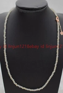 Natural Beautiful 3mm Gray Labradorite Round Gemstone Beaded Necklace 16-28in - Picture 1 of 12