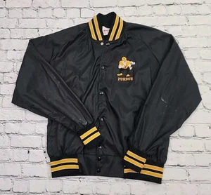 Vintage 80’s Purdue Boilermaker Windbreaker Bomber Jacket Size Large Embroidered - Picture 1 of 8