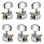 Acoustic Guitar Machine Heads Knobs String Tuning Pegs Tuners 3R 3L - Sliver