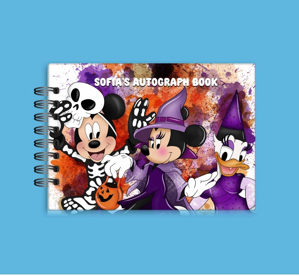 A6 Personalised Halloween Disney Inspired Autograph Memory Book notebook