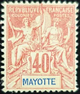 TIMBRE des COLONIES FRANÇAISES - MAYOTTE N°10 NEUF * MH - Imagen 1 de 2