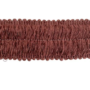 Pennello ciniglia frangia bordo marrone cioccolato 2,75 pollici 19 iarde tappezzeria drappeggio - Foto 1 di 3