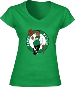 V-AUSSCHNITT Damen Kemba Walker Boston Celtics LOGO Shirt - Bild 1 von 2