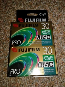 2 Video Cassette Tapes VHS-C Pro Premium High Grade Fujifilm TC-30 - Picture 1 of 3