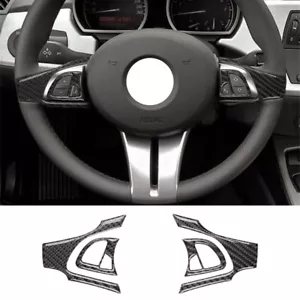 For BMW Z4 E85 E86 2003-2008 Carbon Fiber Interior Steering Wheel Button Cover×4 - Picture 1 of 7