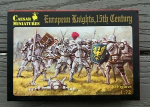 CAESAR MINIATURES 1/72 EUROPEAN KNIGHTS 15TH CENTURY 30 FIGURES SOLDIERS 091 NIB - Picture 1 of 3