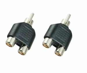 2x Cinch Stecker / 2 Cinchkupplungen Kupplung , RCA , Adapter , Audio - Afbeelding 1 van 1