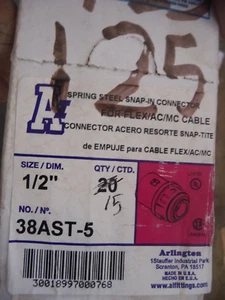 ARLINGTON INDUSTRIES 38AST-5 1/2" SNAP2IT CONNECTOR Lot of 5 - Bild 1 von 3