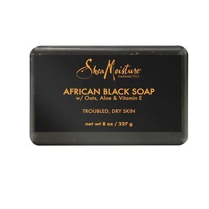 Bar Soap African Black Soap for Troubled Skin Cleanser with Shea Butter 8 Oz - Picture 1 of 6