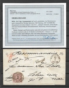 Altdeutschland "Thurn und Taxis 5 Sgr. auf Briefcouvert Mi.Nr 18" gest. - Bild 1 von 3