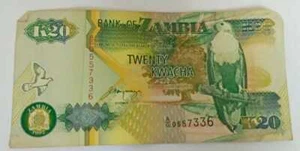 Bank of Zambia Note K20 Twenty Kwacha from Zambia 1992 from India - Picture 1 of 2