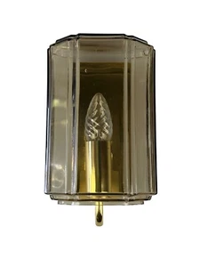 60er 70er Jahre Wandlampe Glashütte Limburg Germany Glas & Metall Age Design - Picture 1 of 19