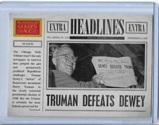 RARE 2012 PANINI GOLDEN AGE "HEADLINES" HARRY S. TRUMAN CARD #5 ~ BEATS DEWEY