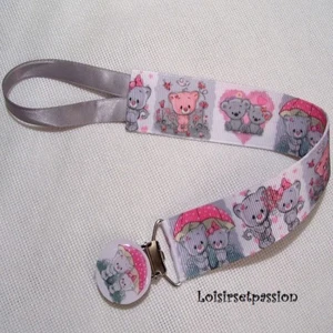 ATTACHE TÉTINE, SUCETTE, Petite souris amoureuse, Cadeau naissance - AT06 - Picture 1 of 1