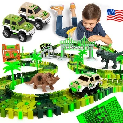 JitteryGit Dinosaur Racing Track Slot Car Learning Toys Gifts For Boys Kids - Image 1 of 4
