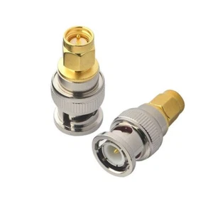 BNC MAIL PLUG TO SMA MALE PLUG ADAPTOR ONE - Picture 1 of 2