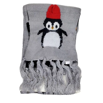 Acogedora y linda bufanda acrílica con gráficos de pingüino muy suave nueva con etiquetas Foto 1 de 2