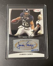 James Casey 2009 Sage Rookie Autograph 389/400 NFL Houston Texans Eagles Rice