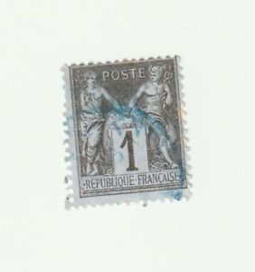 ♣ Timbre France Classique Sage N° 83 1c Noir OBL CAD Bleu