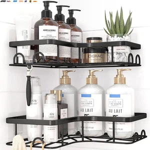 Corner Shower Caddy - 2 Pack, Adhesive Shower Organizers, Rustproof Stainless St - Picture 1 of 9