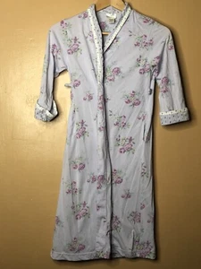 Carole Hochman Girl's Size 6 Robe Purple Floral Band Loop Long Sleeve - Picture 1 of 12
