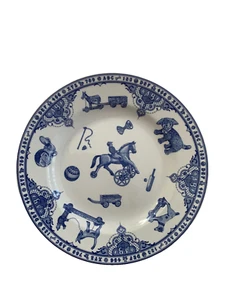 Edwardian Childhood Salad Plate By Spode Blue White England 7.75" Discontinued - Picture 1 of 10