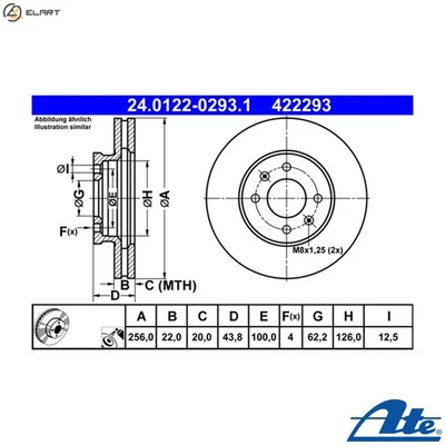 2x BRAKE DISC 24.0122-0293.1 FOR HYUNDAI ACCENT i20/Hatchback/Van/ELITE/CROSS - Image 1 of 4