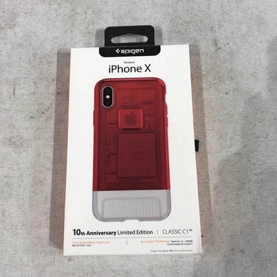 NIB Spigen iPhone X 10th Anniversary Limited Edition C1 Case G3 Red - Image 1 of 4
