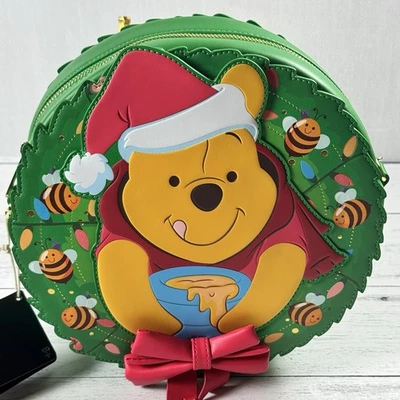 Loungefly Disney Winnie the Pooh Wreath Glow in the Dark Crossbody Bag New - Image 1 of 4