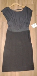 FREE PEOPLE Women's Sz XSmall Blouson Dress Black T-Shirt Top w/Pencil Skirt - Picture 1 of 11