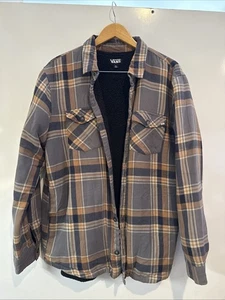 Vans Off The Wall Sherpa gefütterte Flanell Hemd Jacke Herren XL braun kariert - Bild 1 von 12
