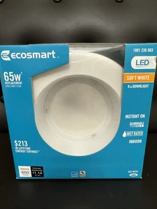 Ecosmart LED 6" Retrofit Downlight 65W Soft White 1001 236 903, Dimmable NIB - Picture 1 of 5