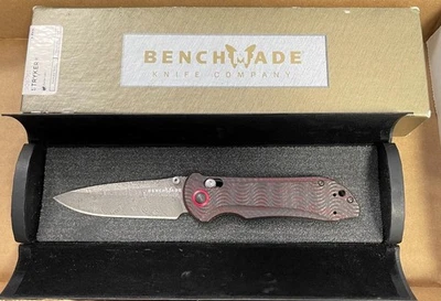 BENCHMADE 908-161 STRYKER GOLD CLASS DAMASTEEL FOLDING KNIFE- USED. - Image 1 of 4