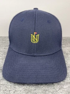 No Laying Up Hat Cap Navy Blue Yellow Flag Logo Adjustable Golf Restored - Picture 1 of 11